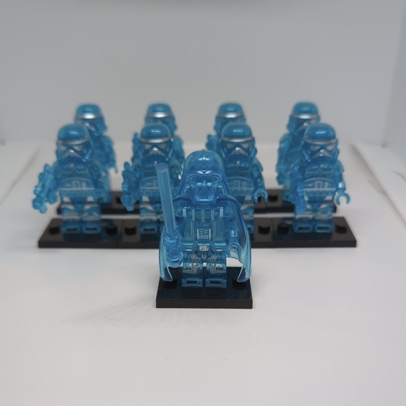 9 Minifigures- Star Wars Hologram Empire Army Darth Vader & Storm Troopers Set - Picture 1 of 7